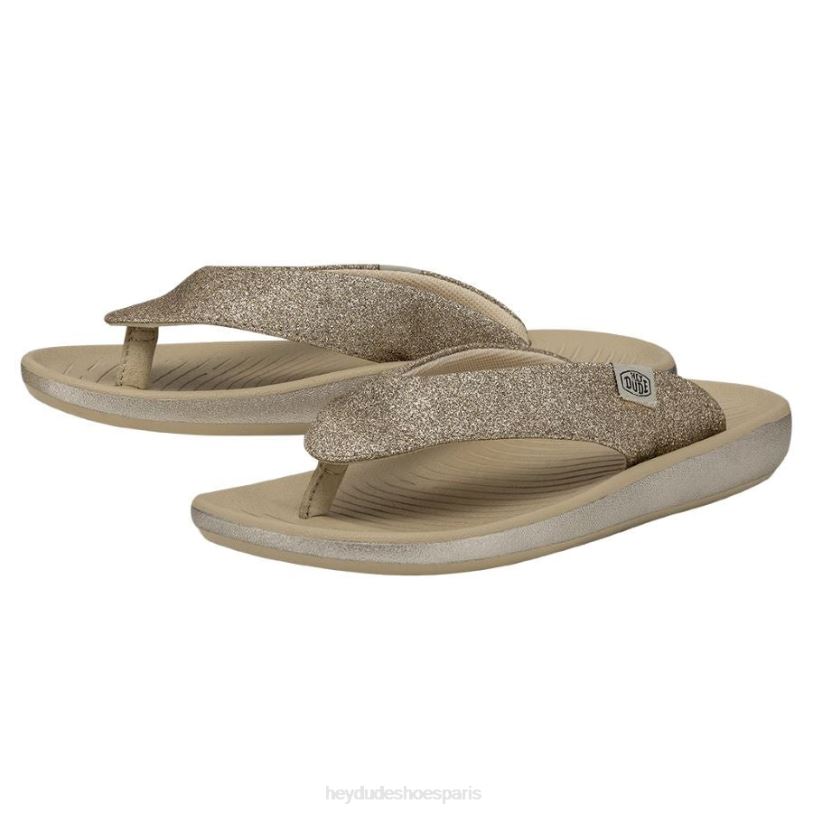 Hey Dude femmes Meg Z628B263 chaussures paillettes d'or