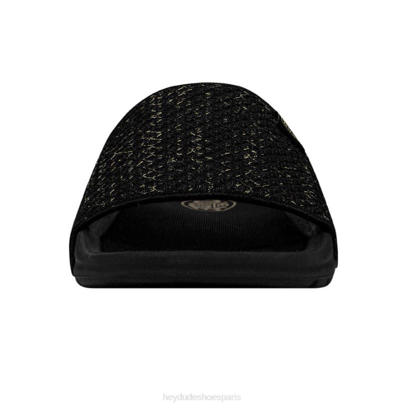 Hey Dude femmes tricot Chandler Z628B248 chaussures or noir