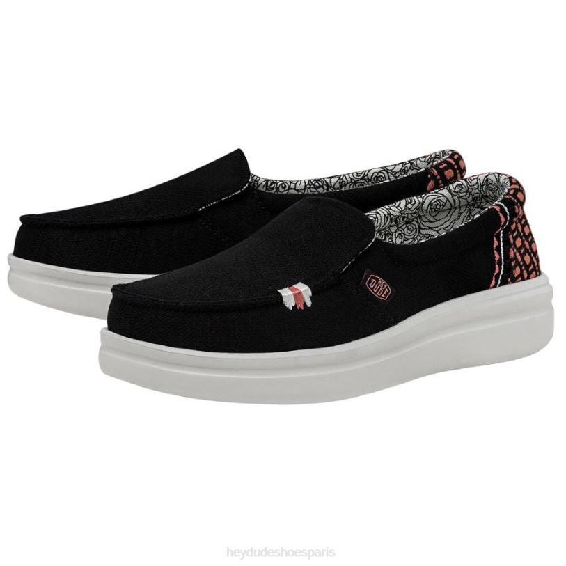 Hey Dude femmes montée brumeuse Z628B223 chaussures palmier noir