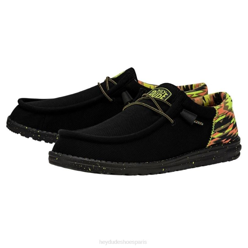 Hey Dude Hommes Wally Funk Z628B453 chaussures néon noir