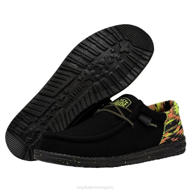 Hey Dude Hommes Wally Funk Z628B453 chaussures néon noir