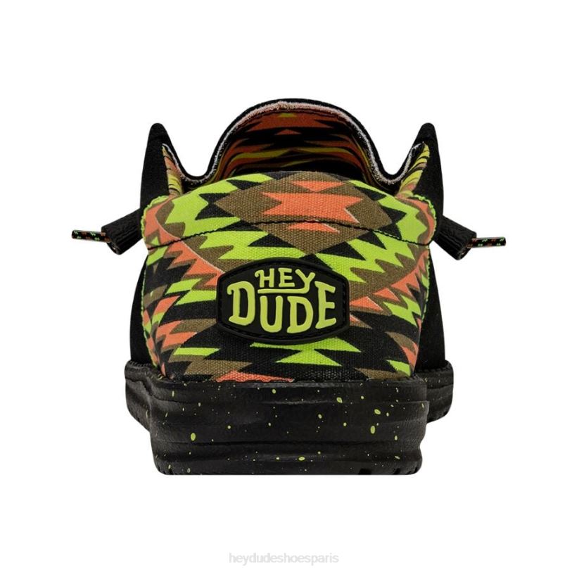 Hey Dude Hommes Wally Funk Z628B453 chaussures néon noir