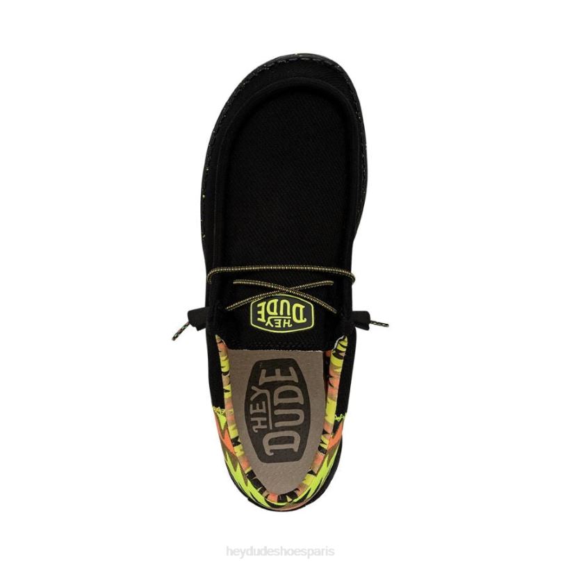 Hey Dude Hommes Wally Funk Z628B453 chaussures néon noir