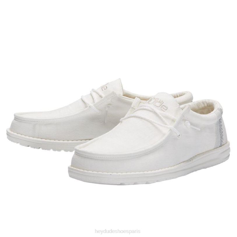 Hey Dude Hommes Wally casse le point Z628B357 chaussures blanc