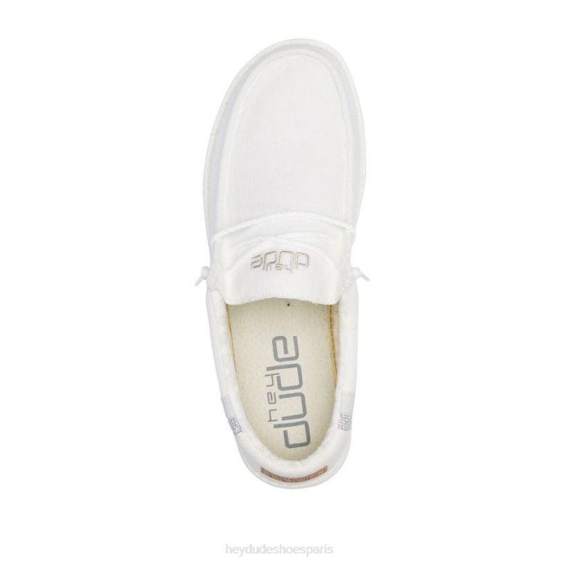 Hey Dude Hommes Wally casse le point Z628B357 chaussures blanc