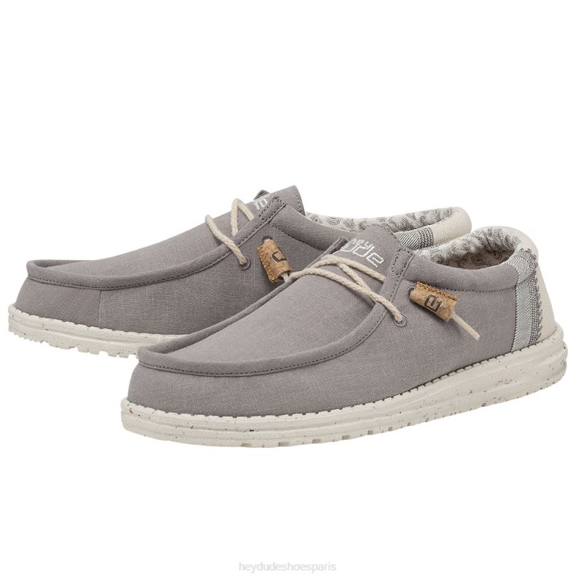 Hey Dude Hommes Wally casse le point Z628B358 chaussures gris