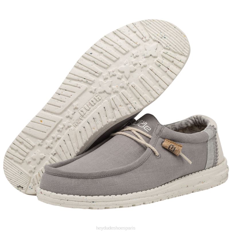 Hey Dude Hommes Wally casse le point Z628B358 chaussures gris