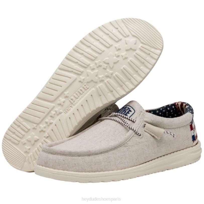 Hey Dude Hommes Wally patriotique Z628B293 chaussures patriotique blanc cassé