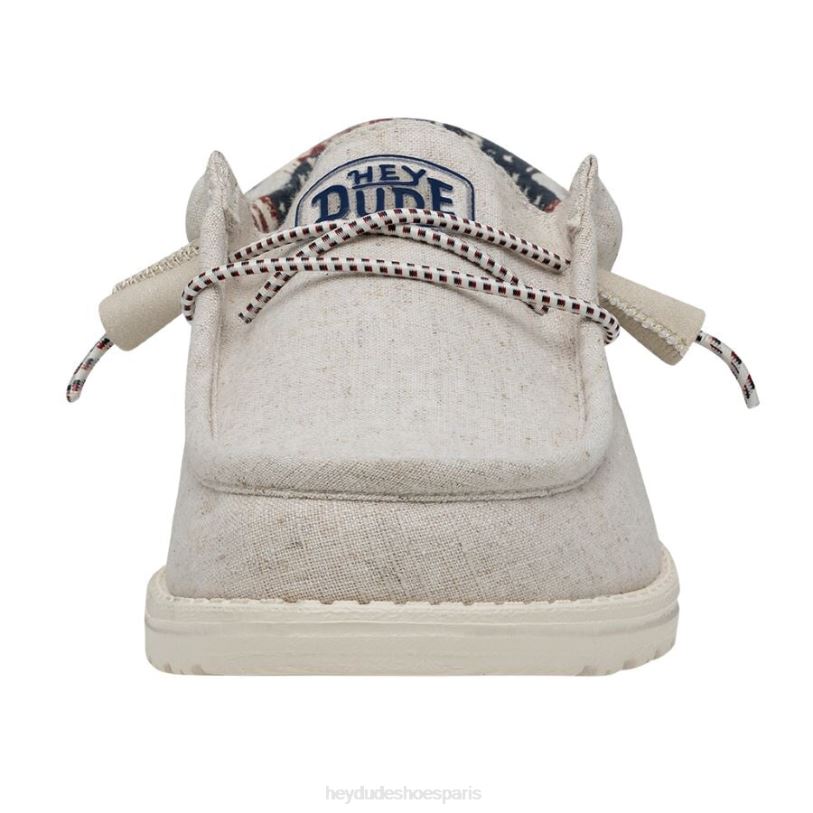 Hey Dude Hommes Wally patriotique Z628B293 chaussures patriotique blanc cassé