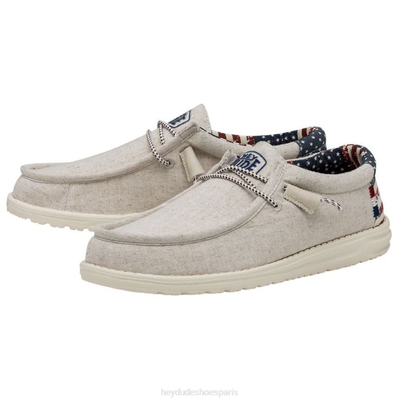 Hey Dude Hommes Wally patriotique Z628B354 chaussures patriotique blanc cassé
