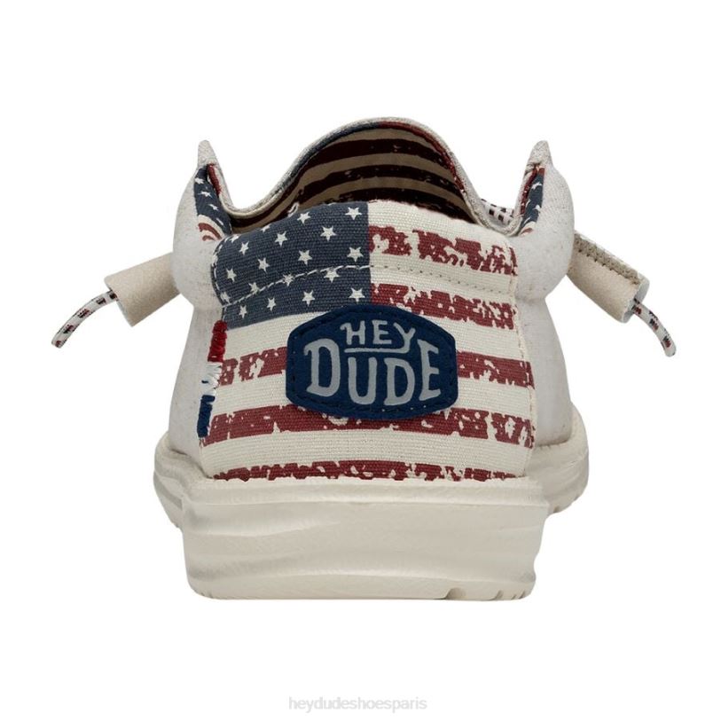 Hey Dude Hommes Wally patriotique Z628B354 chaussures patriotique blanc cassé