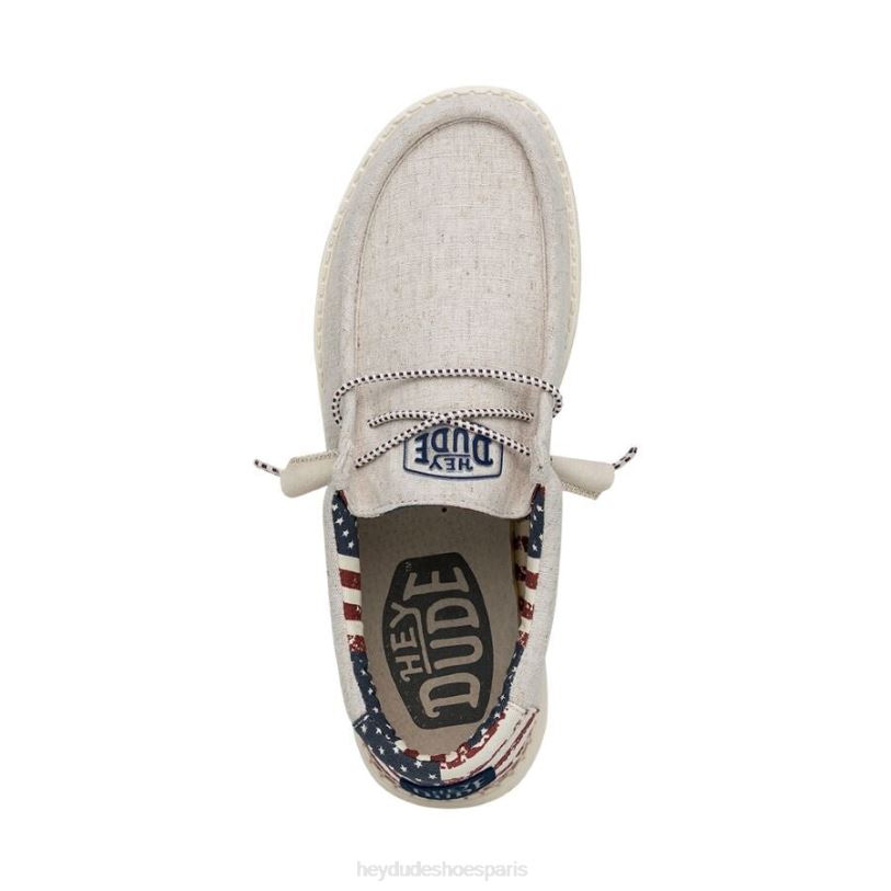 Hey Dude Hommes Wally patriotique Z628B354 chaussures patriotique blanc cassé