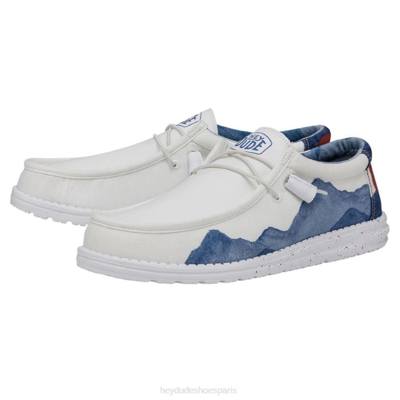 Hey Dude Hommes aquarelle de wally colorado Z628B368 chaussures blanc