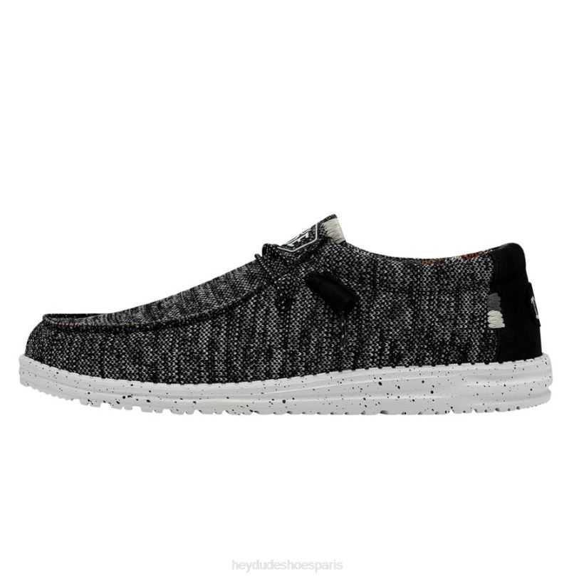 Hey Dude Hommes point de wally sox large Z628B370 chaussures noir blanc