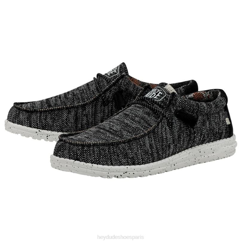 Hey Dude Hommes point de wally sox large Z628B370 chaussures noir blanc