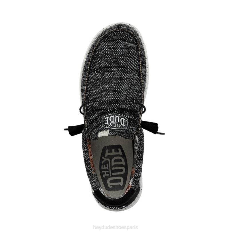 Hey Dude Hommes point de wally sox large Z628B370 chaussures noir blanc