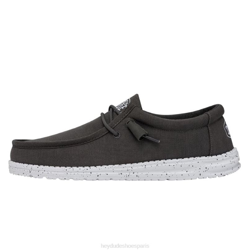 Hey Dude Hommes toile flammée wally Z628B417 chaussures gris foncé