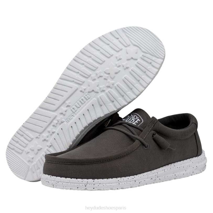 Hey Dude Hommes toile flammée wally Z628B417 chaussures gris foncé