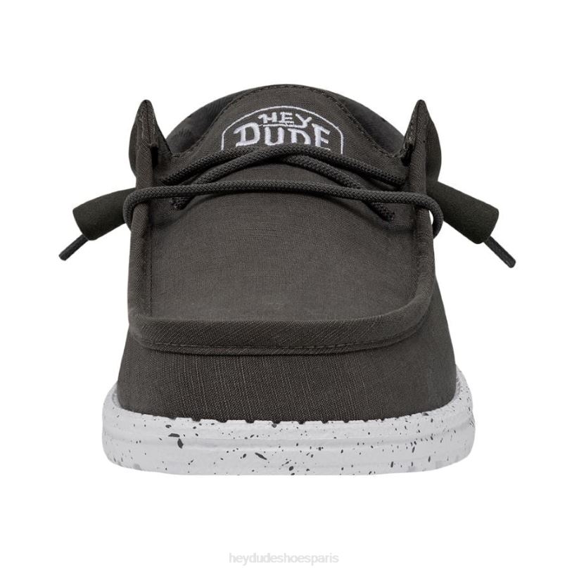 Hey Dude Hommes toile flammée wally Z628B417 chaussures gris foncé