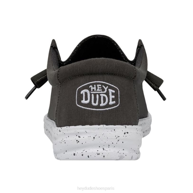 Hey Dude Hommes toile flammée wally Z628B417 chaussures gris foncé