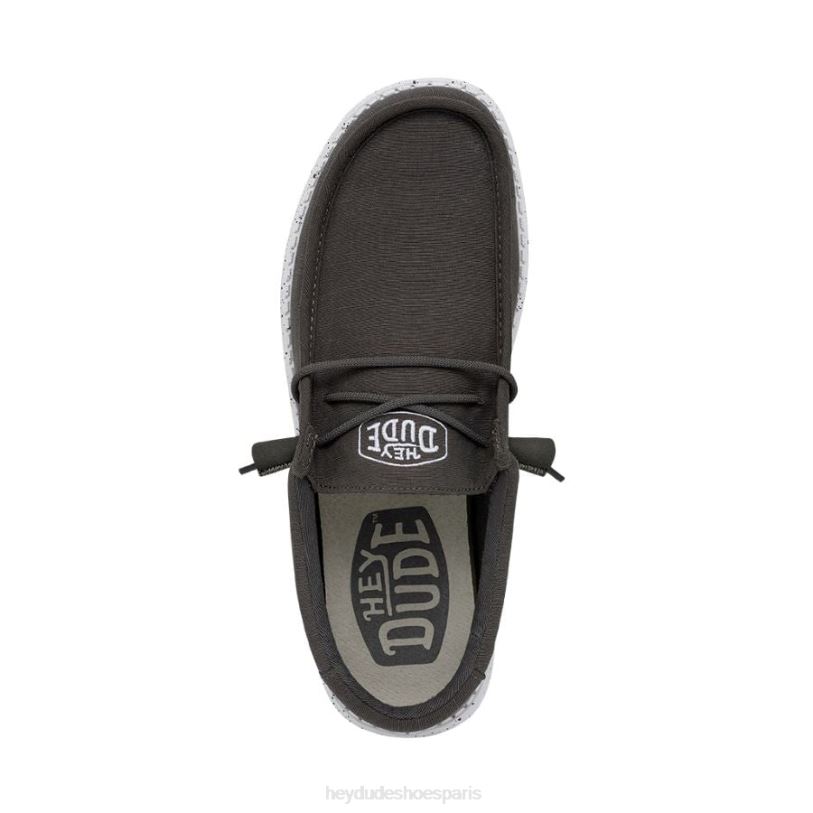 Hey Dude Hommes toile flammée wally Z628B417 chaussures gris foncé