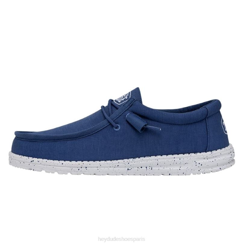 Hey Dude Hommes toile flammée wally Z628B419 chaussures vrai bleu