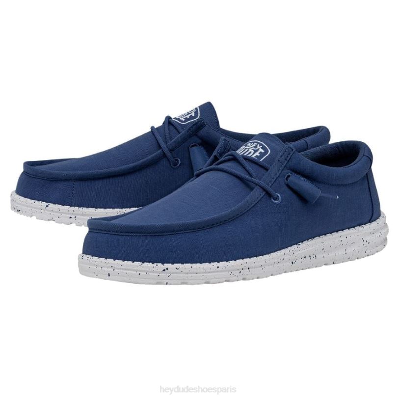 Hey Dude Hommes toile flammée wally Z628B419 chaussures vrai bleu