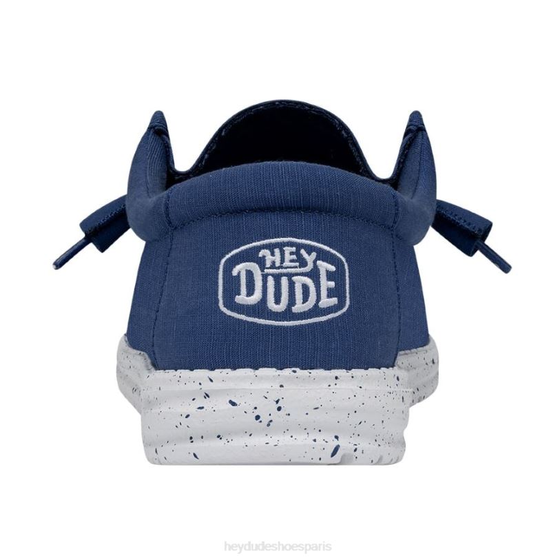 Hey Dude Hommes toile flammée wally Z628B419 chaussures vrai bleu