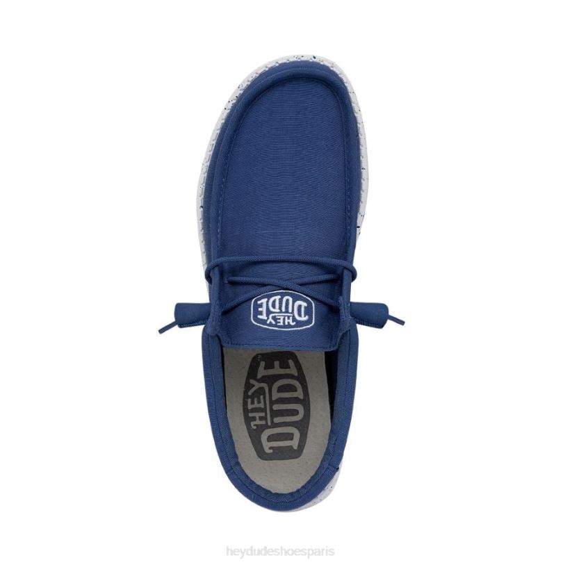 Hey Dude Hommes toile flammée wally Z628B419 chaussures vrai bleu