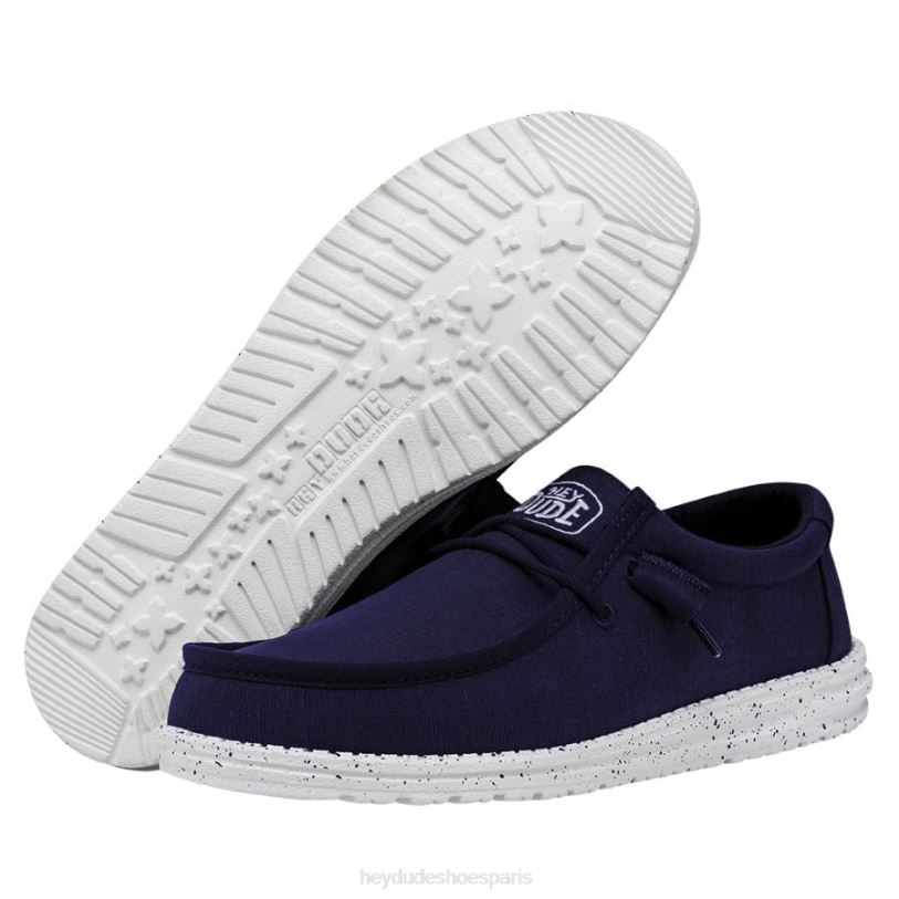 Hey Dude Hommes toile flammée wally Z628B420 chaussures marine