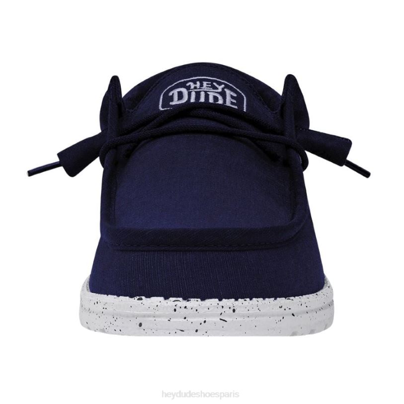 Hey Dude Hommes toile flammée wally Z628B420 chaussures marine