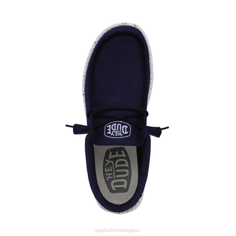 Hey Dude Hommes toile flammée wally Z628B420 chaussures marine