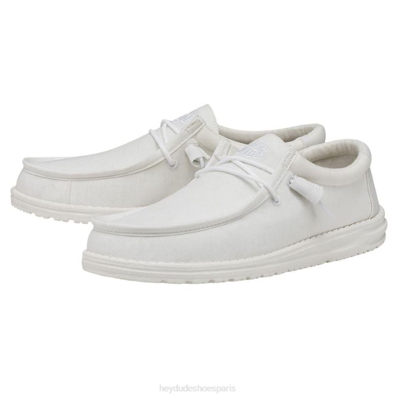 Hey Dude Hommes toile flammée wally Z628B423 chaussures blanc