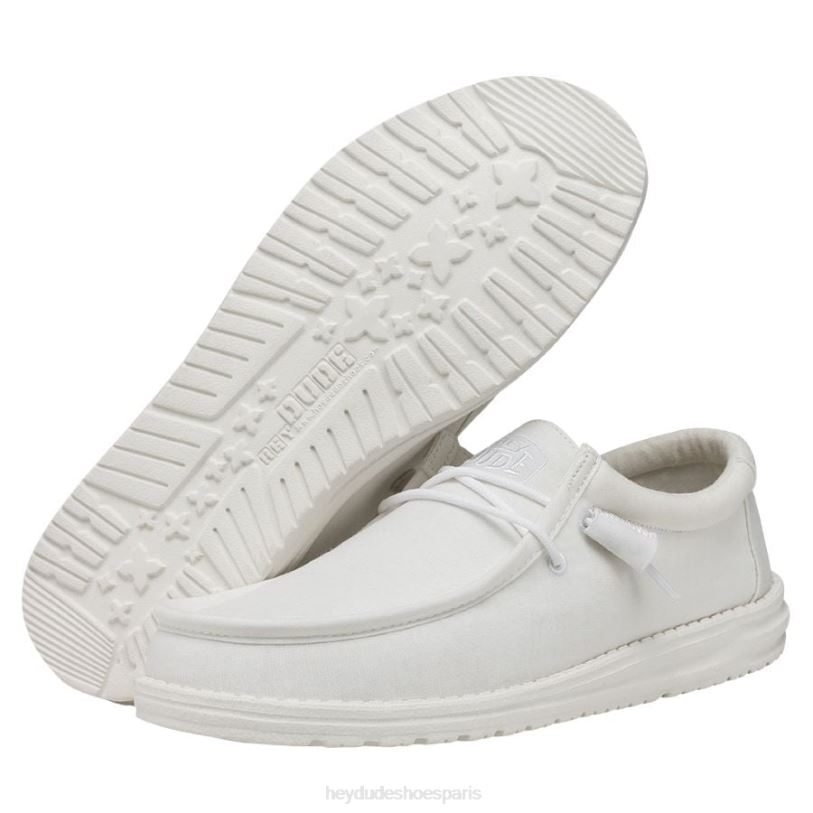 Hey Dude Hommes toile flammée wally Z628B423 chaussures blanc