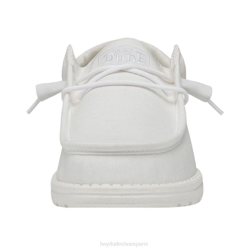 Hey Dude Hommes toile flammée wally Z628B423 chaussures blanc