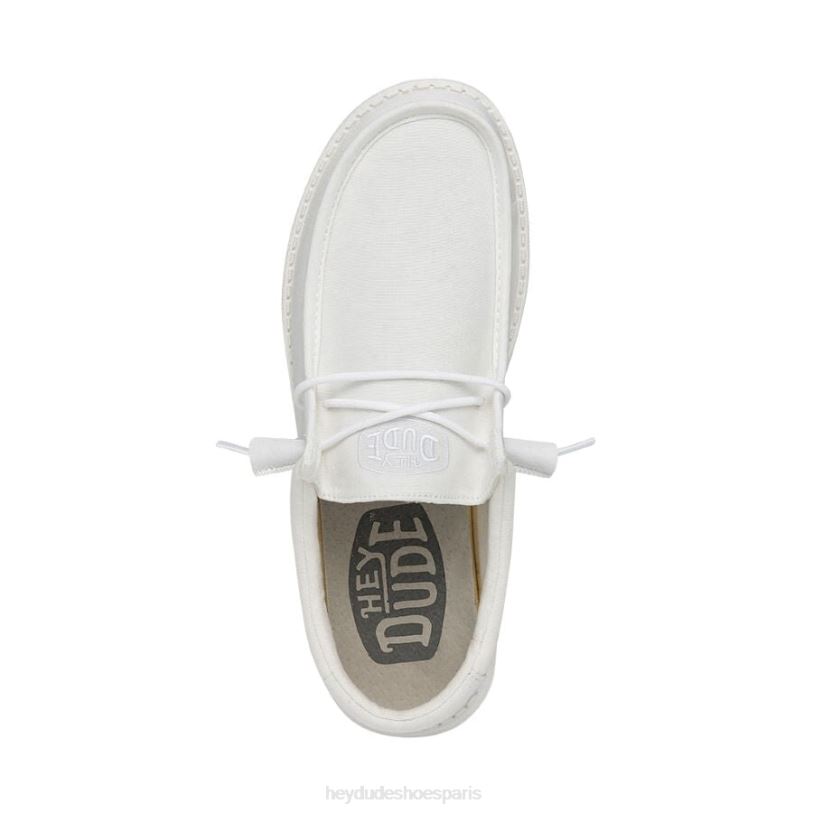 Hey Dude Hommes toile flammée wally Z628B423 chaussures blanc