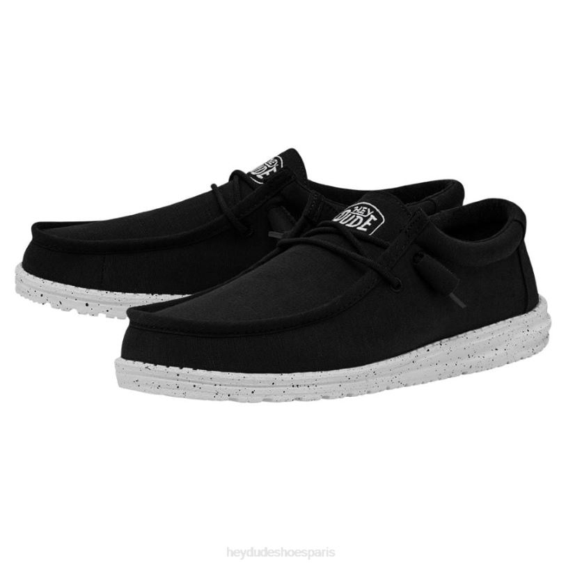 Hey Dude Hommes toile flammée wally Z628B426 chaussures noir