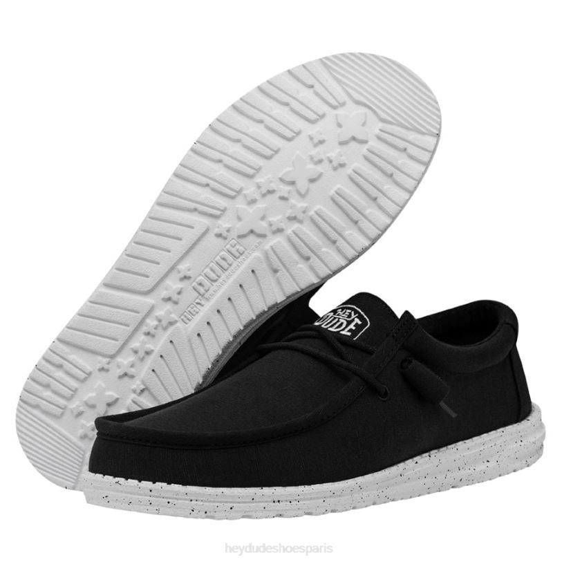 Hey Dude Hommes toile flammée wally Z628B426 chaussures noir