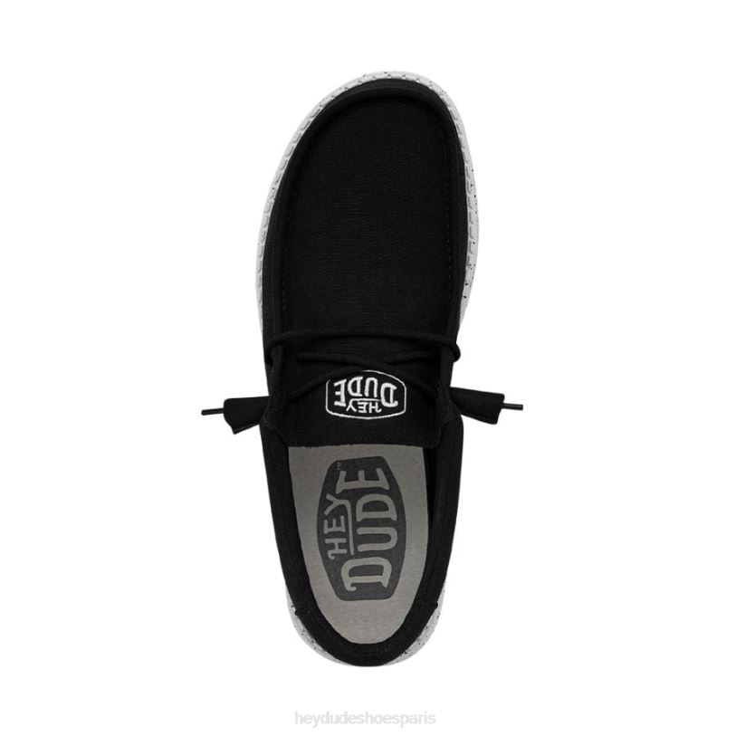 Hey Dude Hommes toile flammée wally Z628B426 chaussures noir