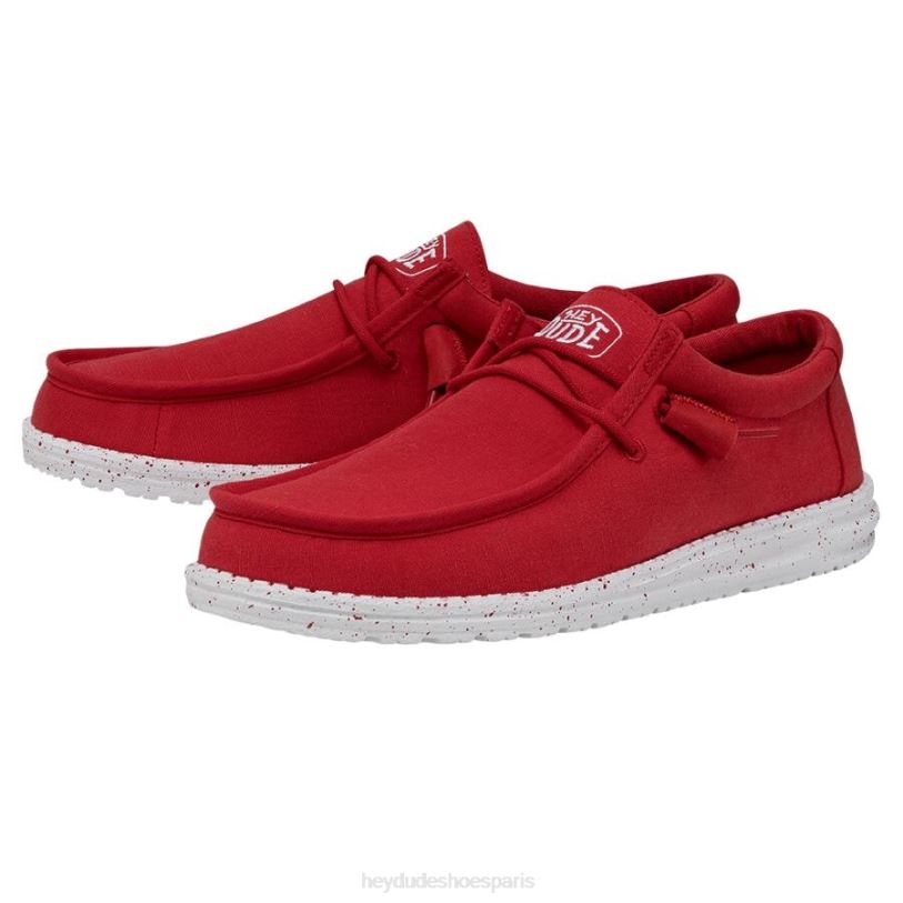 Hey Dude Hommes toile flammée wally Z628B477 chaussures rouge