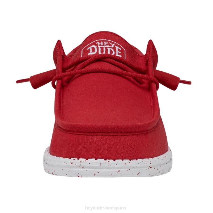 Hey Dude Hommes toile flammée wally Z628B477 chaussures rouge