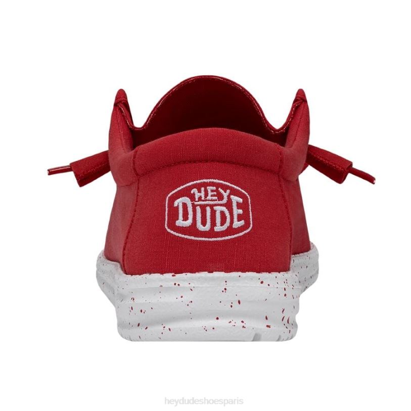 Hey Dude Hommes toile flammée wally Z628B477 chaussures rouge