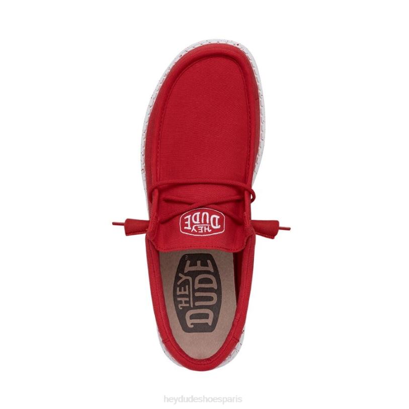 Hey Dude Hommes toile flammée wally Z628B477 chaussures rouge