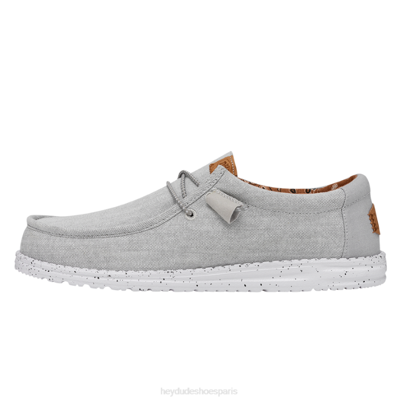 Hey Dude Hommes toile lavée wally Z628B298 chaussures gris clair