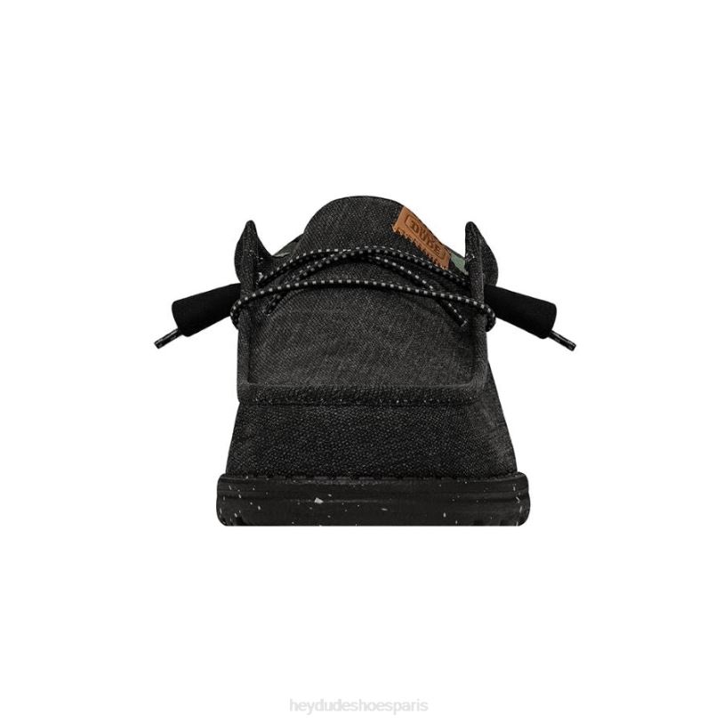 Hey Dude Hommes toile lavée wally Z628B299 chaussures noir