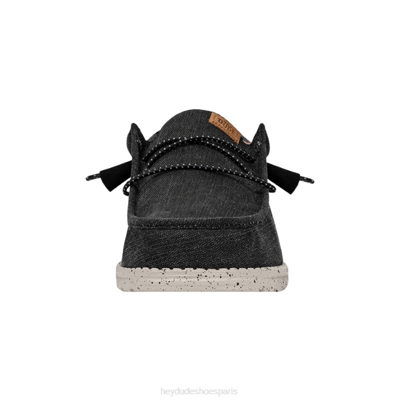 Hey Dude Hommes toile lavée wally Z628B300 chaussures noir