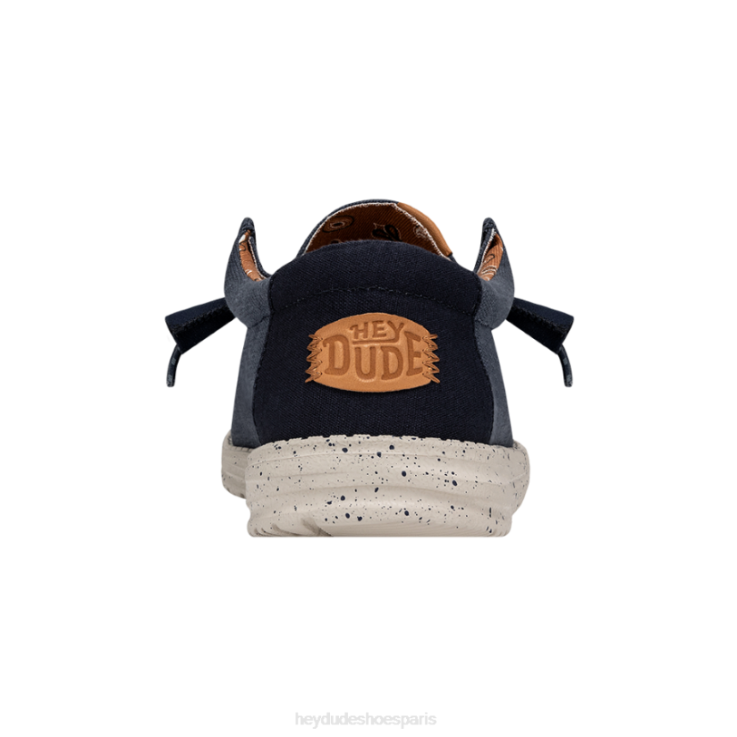 Hey Dude Hommes toile lavée wally Z628B301 chaussures marine