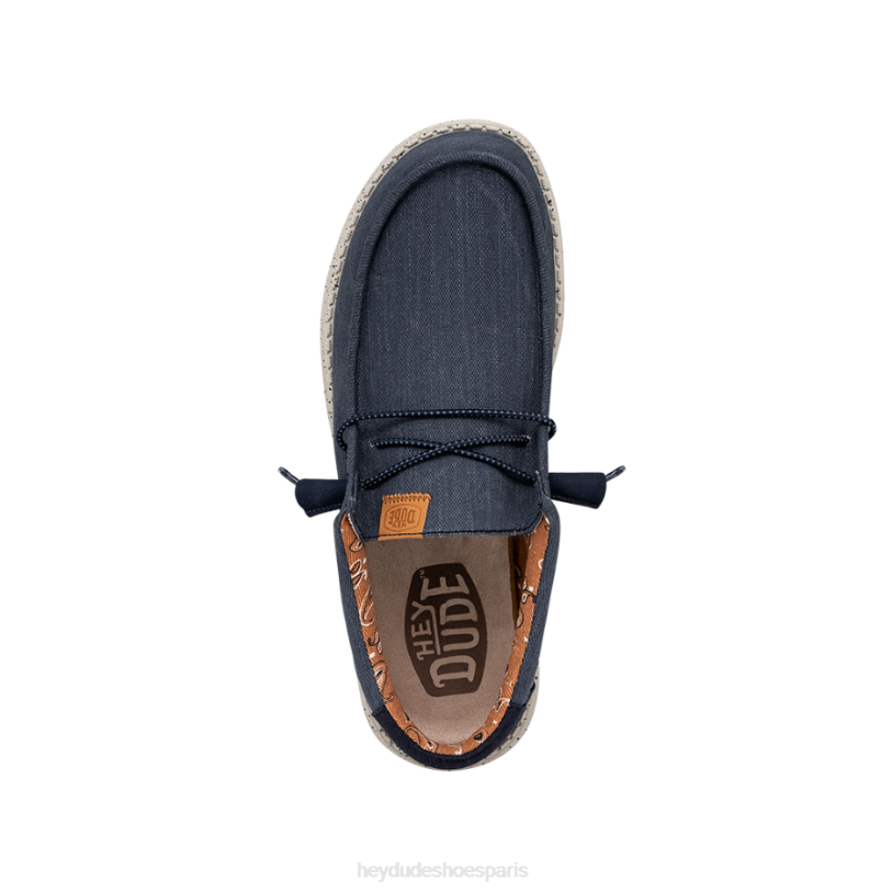 Hey Dude Hommes toile lavée wally Z628B301 chaussures marine