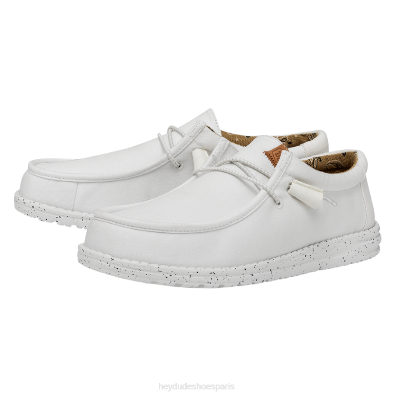 Hey Dude Hommes toile lavée wally Z628B302 chaussures blanc