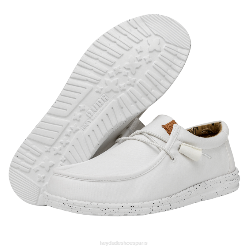 Hey Dude Hommes toile lavée wally Z628B302 chaussures blanc